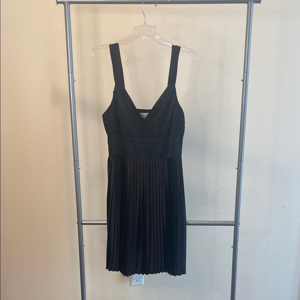 Adam Lippes Elegant Black Pleated Mini Dress